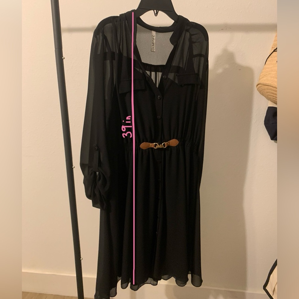 Black dress with sheer sleeves